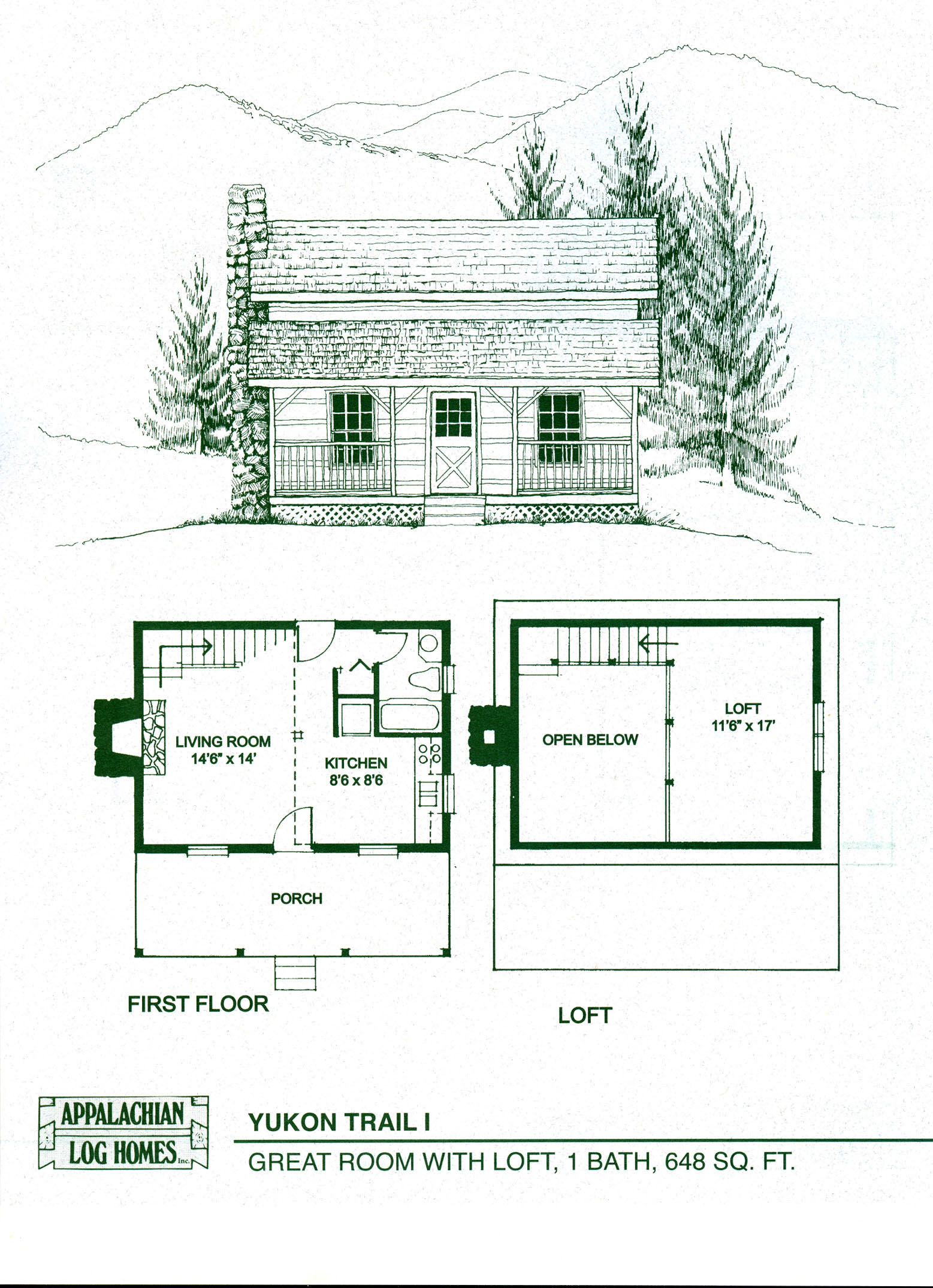 Small Log Cabin Floor Plans with Loft
